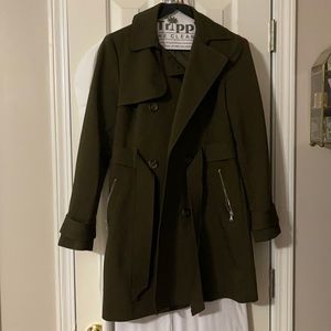 Express Extra Extra Small Green Trench Coat